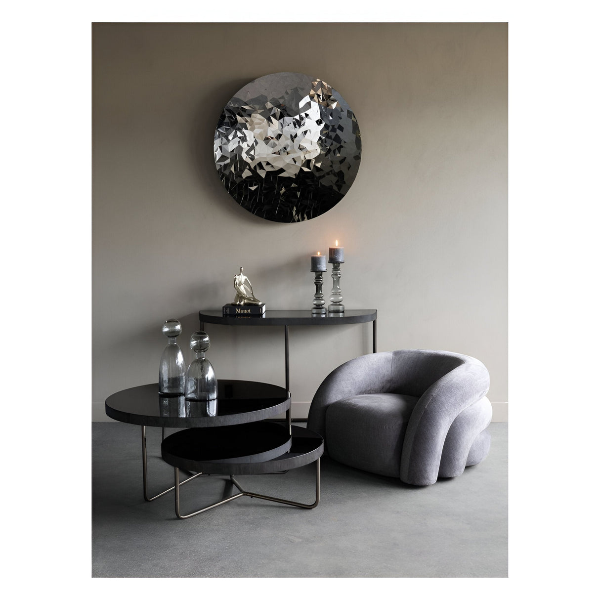 Vitrum Smoked Bottle Vase 43cm - Grey