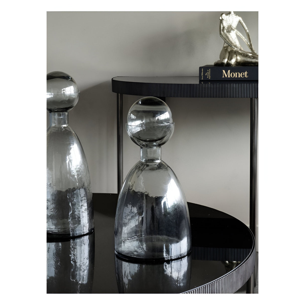Vitrum Smoked Bottle Vase 37cm - Grey
