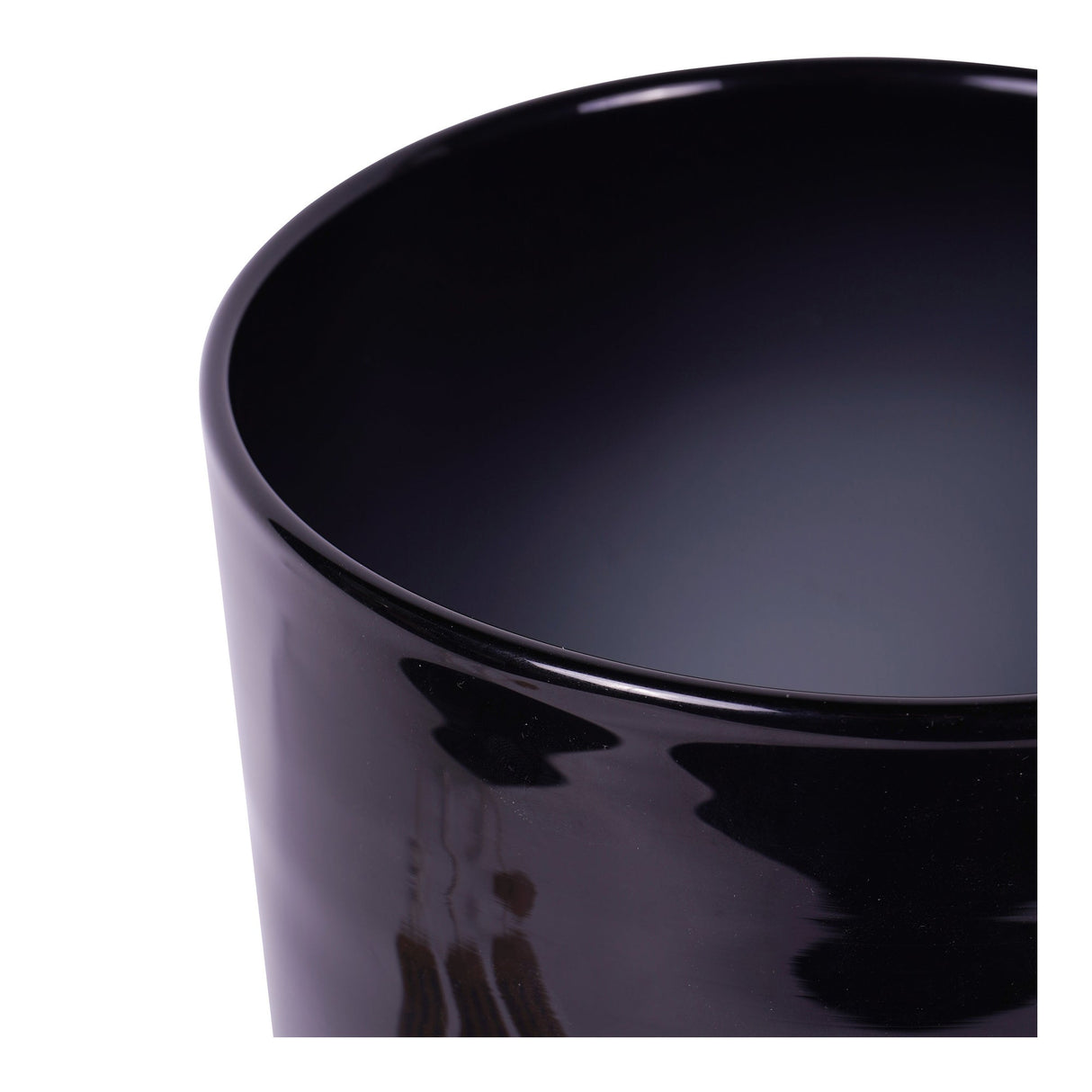 Noir Glass Hurricane With Wooden Base 31.5cm - Black & Brown