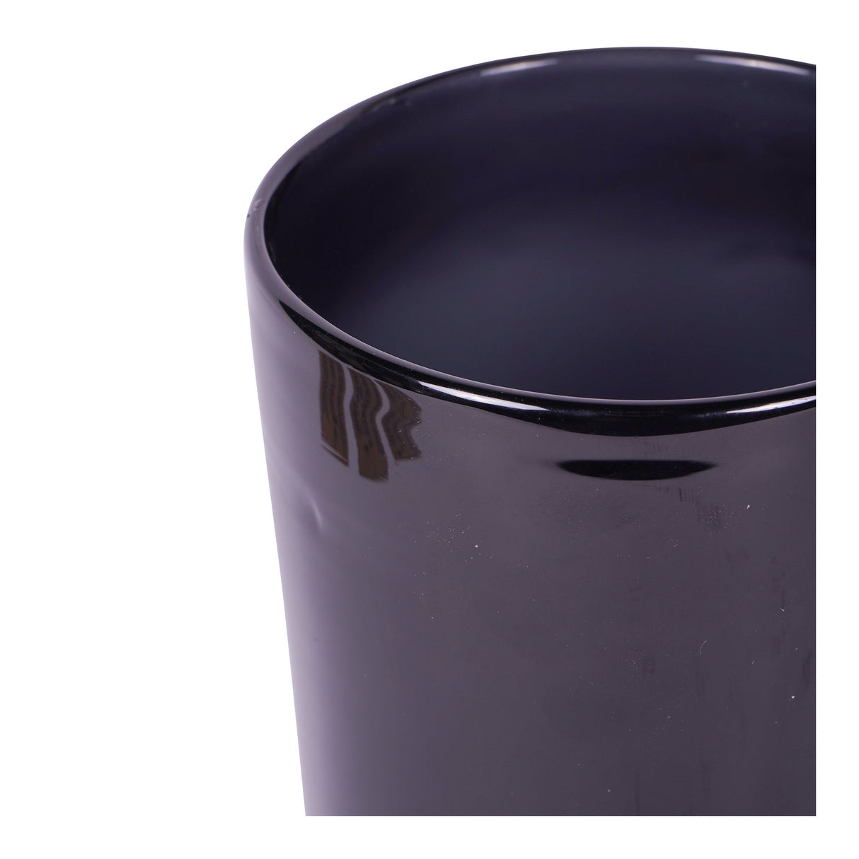 Noir Glass Hurricane With Wooden Base 20.5cm - Black & Brown