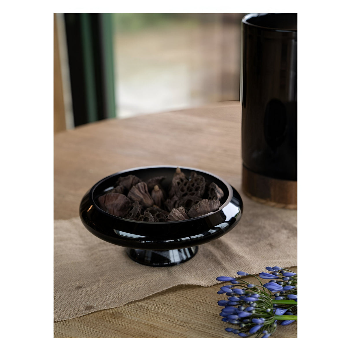 Noir Glass Bowl 26cm - Black