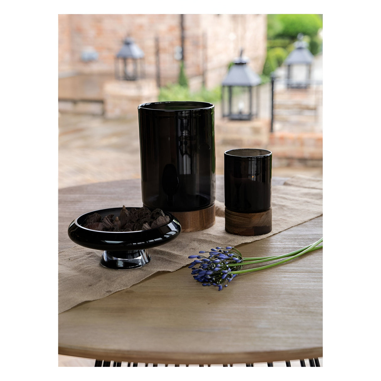 Noir Glass Bowl 26cm - Black