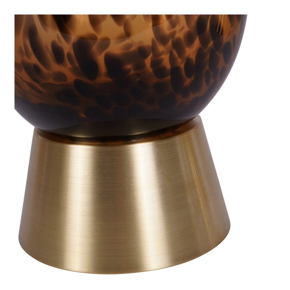 Savanna Glass Vase With Brass Base 50cm - Brown