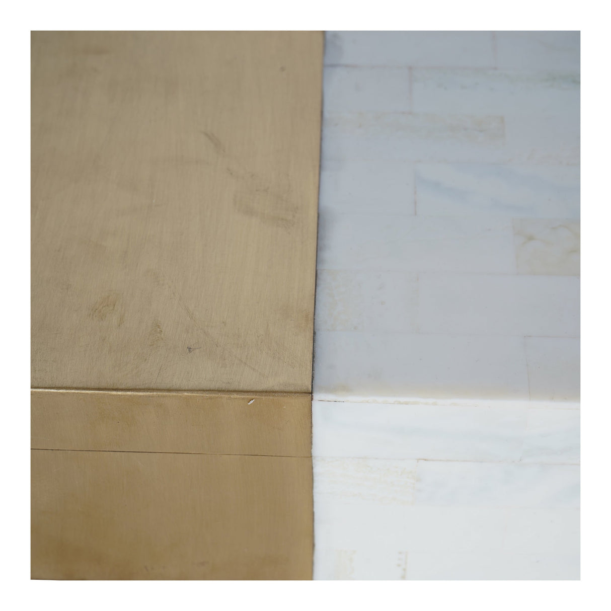 Decor Storage Box - Brass & White