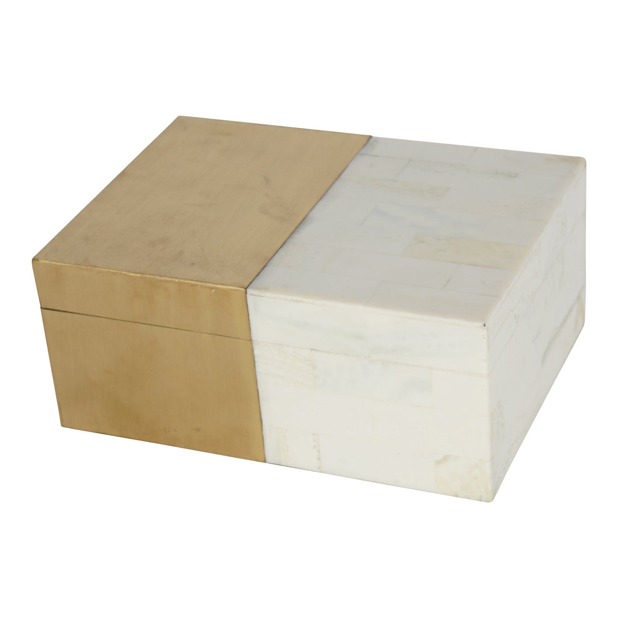 Decor Storage Box - Brass & White