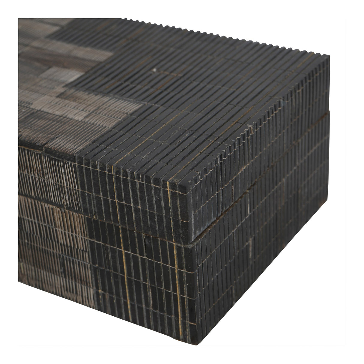 Horn Inlay Storage Box Large - Grey & Black