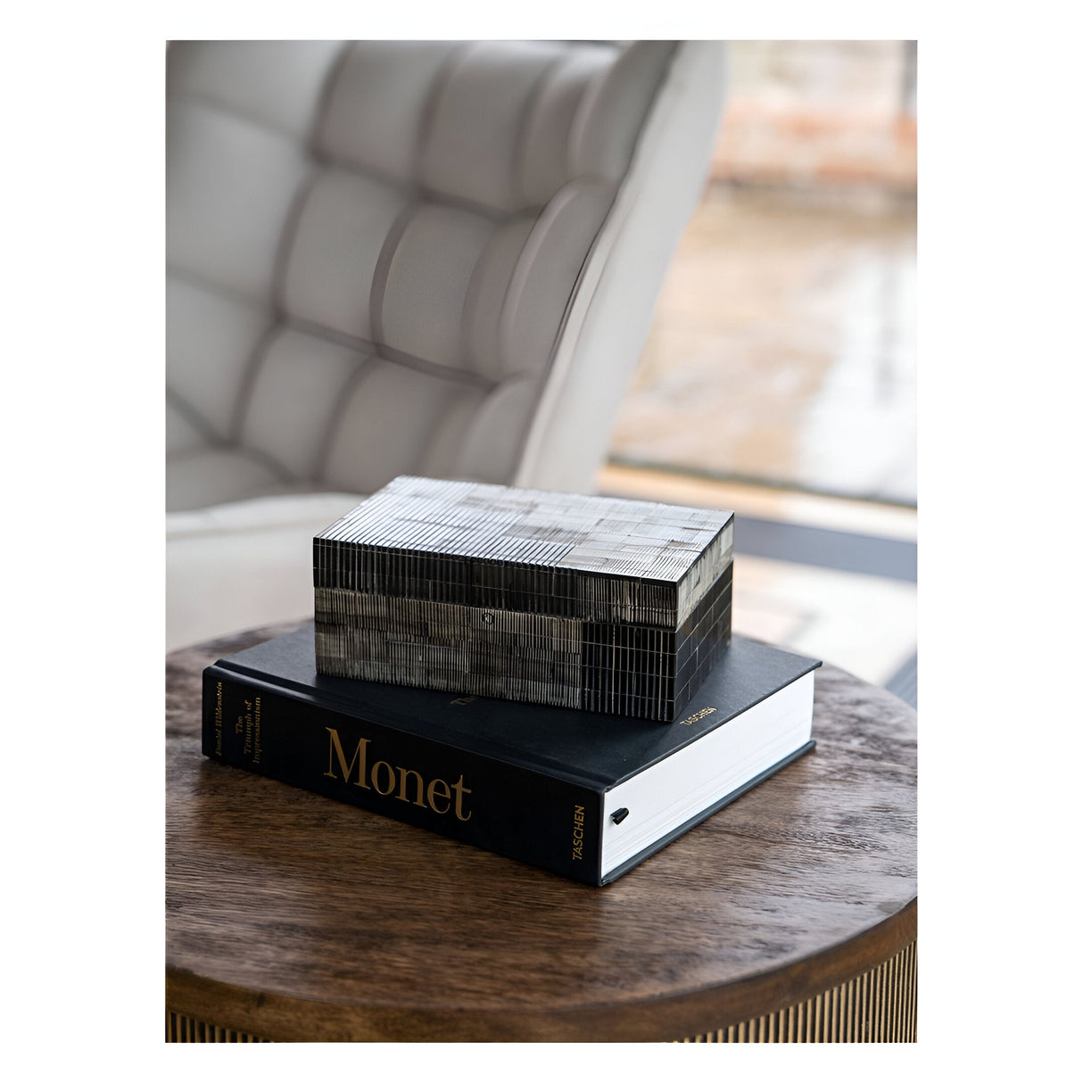 Horn Inlay Storage Box Large - Grey & Black