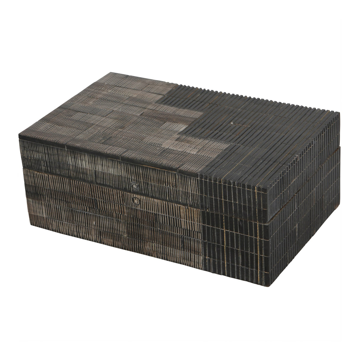 Horn Inlay Storage Box Large - Grey & Black