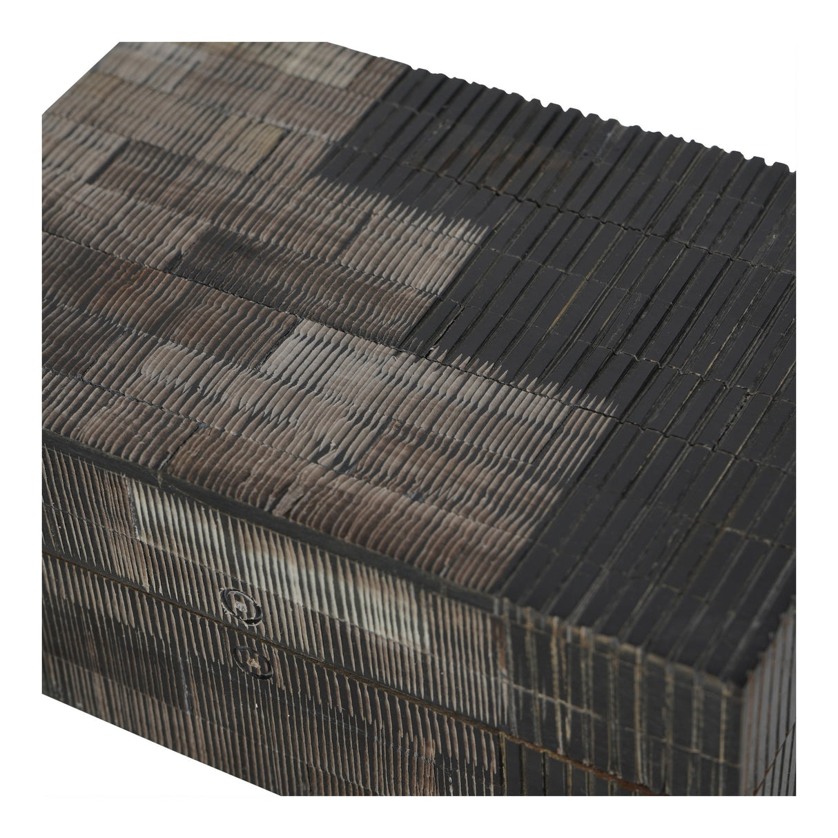 Horn Inlay Storage Box Small - Grey & Black