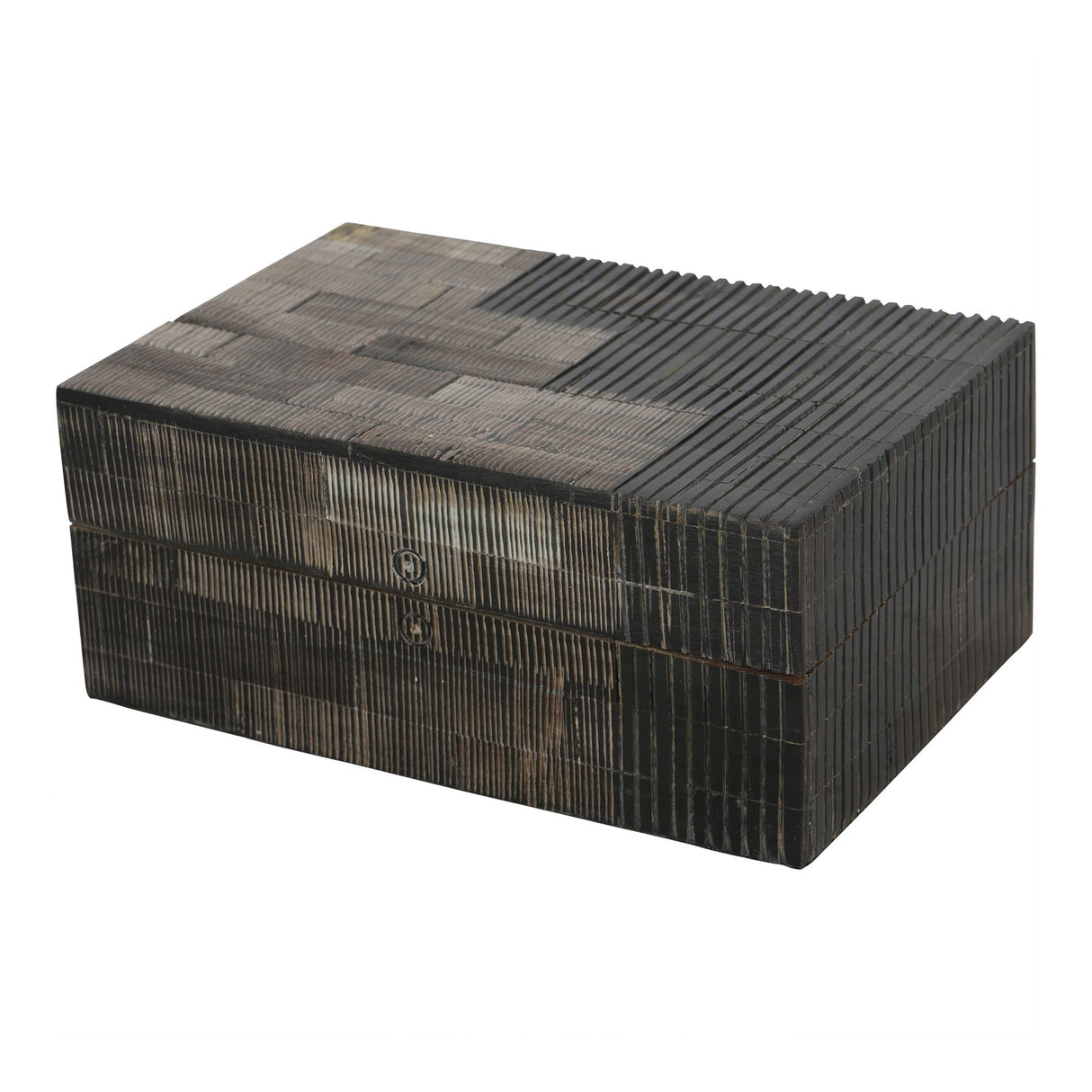 Horn Inlay Storage Box Small - Grey & Black