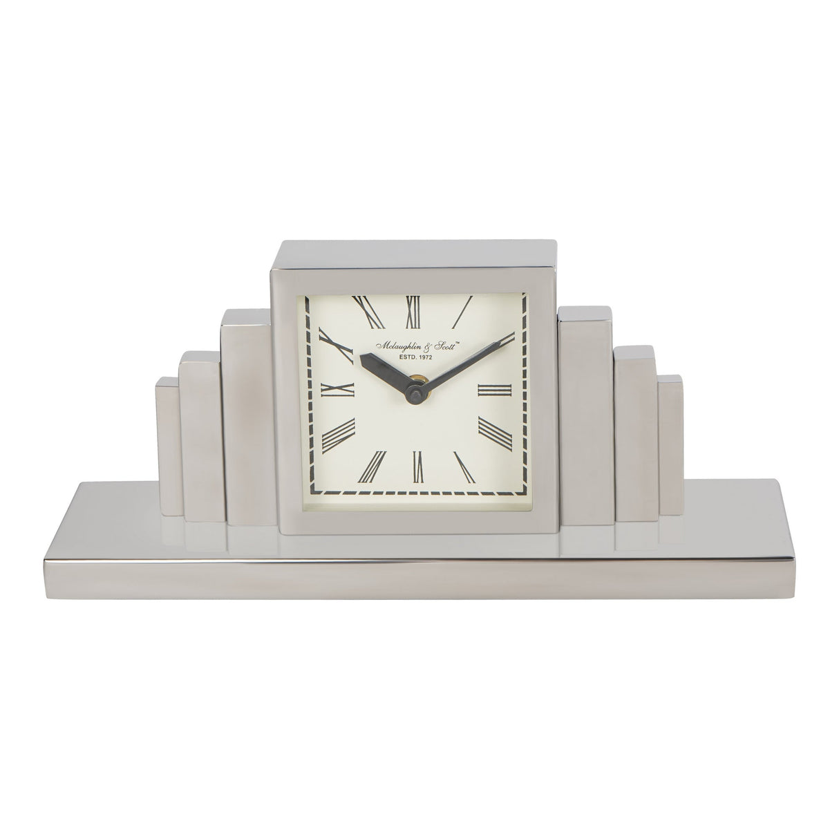 Plaza Nickel Mantel Clock - Silver