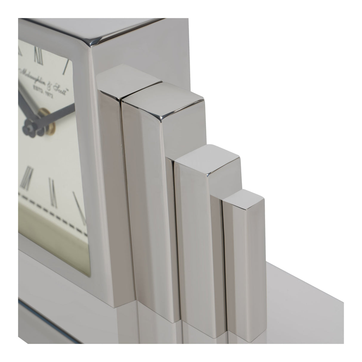 Plaza Nickel Mantel Clock - Silver