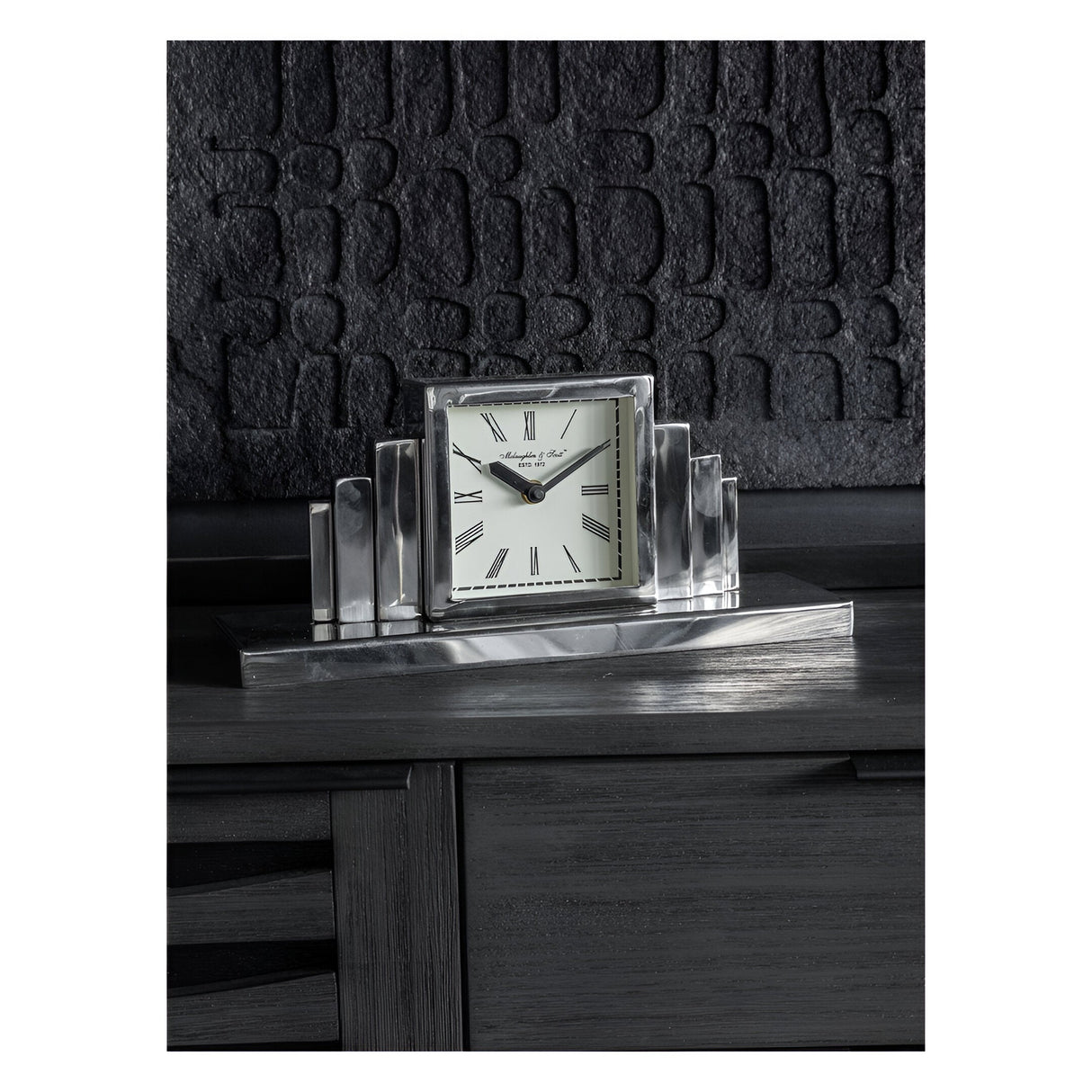 Plaza Nickel Mantel Clock - Silver
