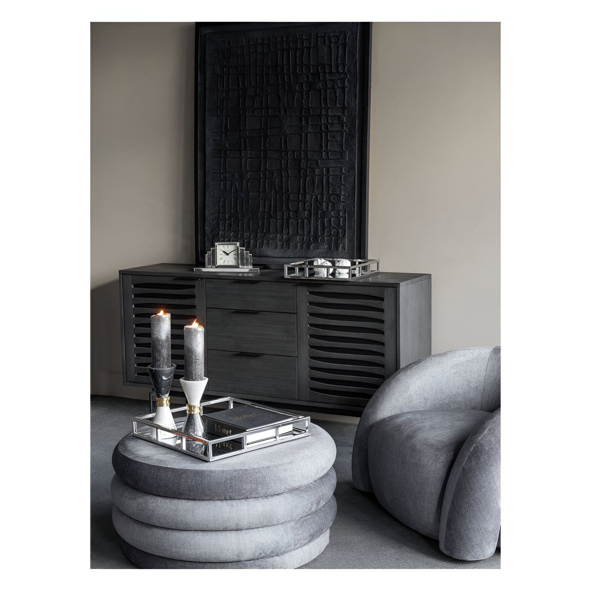 Plaza Nickel Mantel Clock - Silver