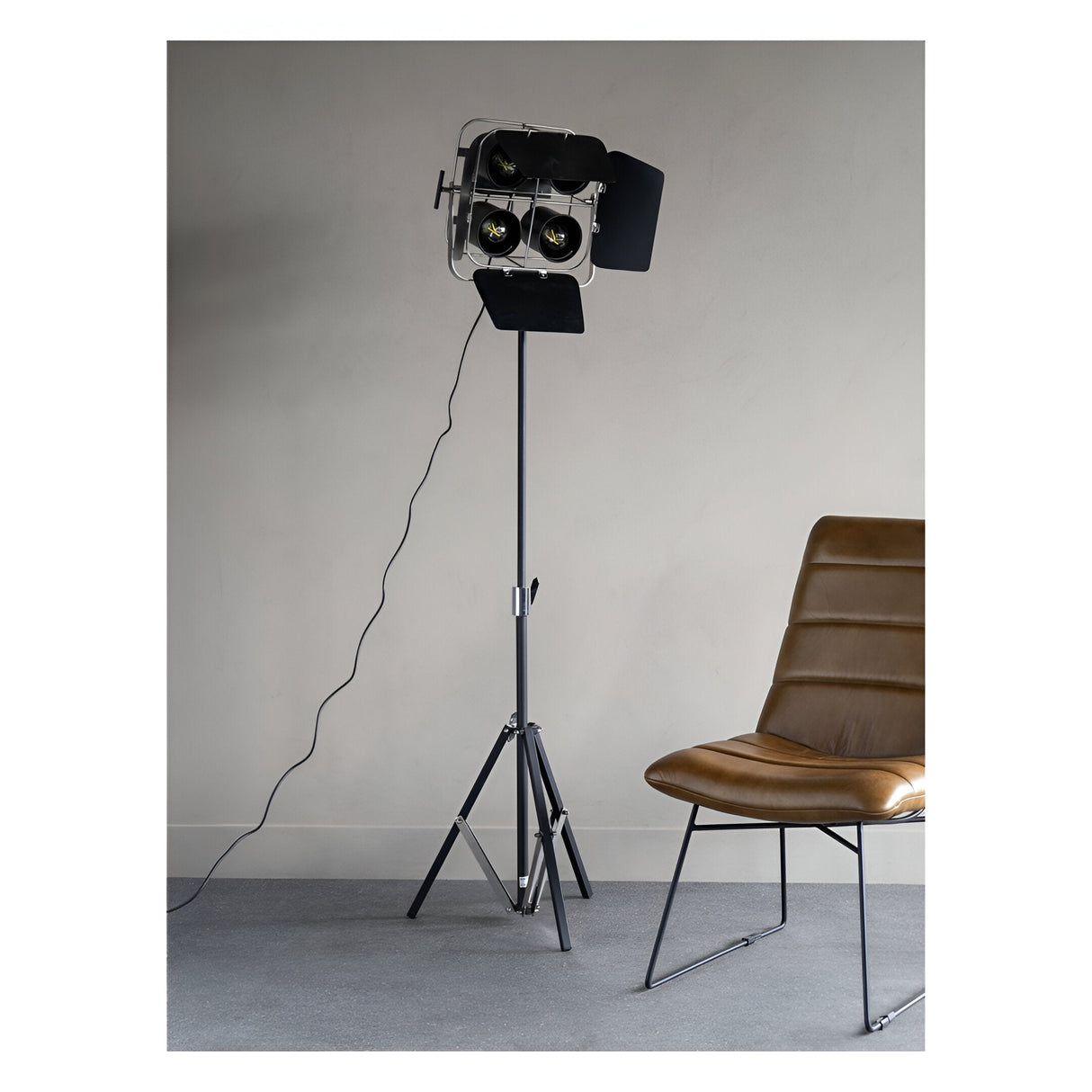 Flix Tripod Floor Lamp - Black & Silver