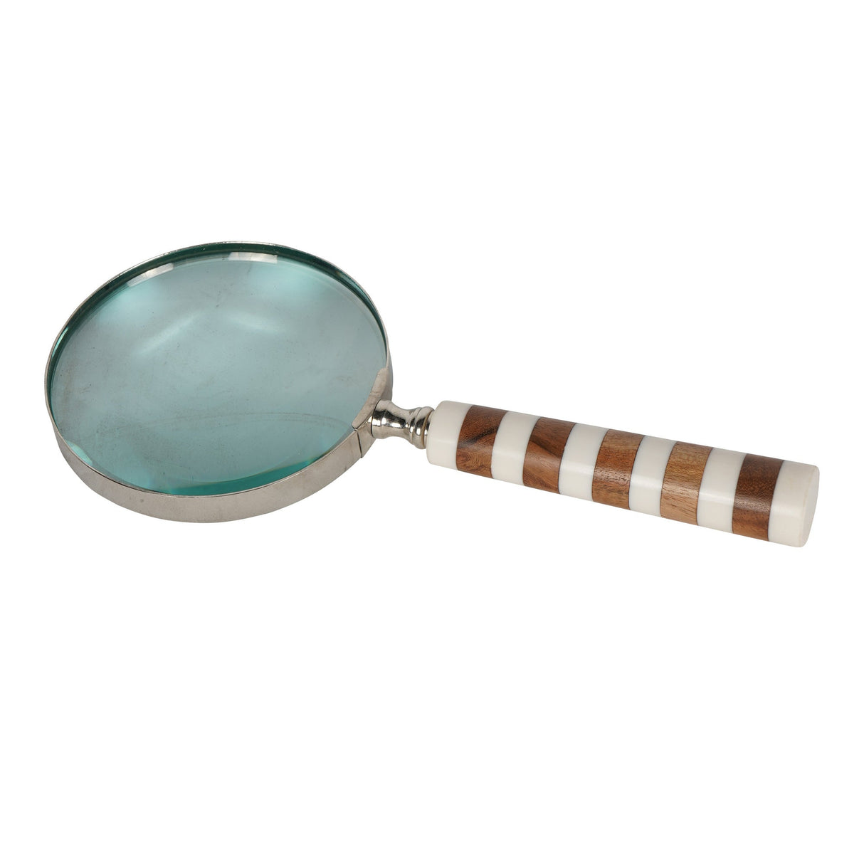 Stripe Magnifying Glass - White & Brass