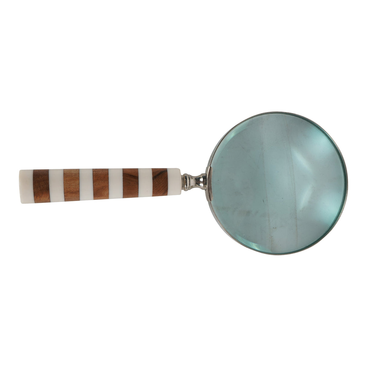Stripe Magnifying Glass - White & Brass