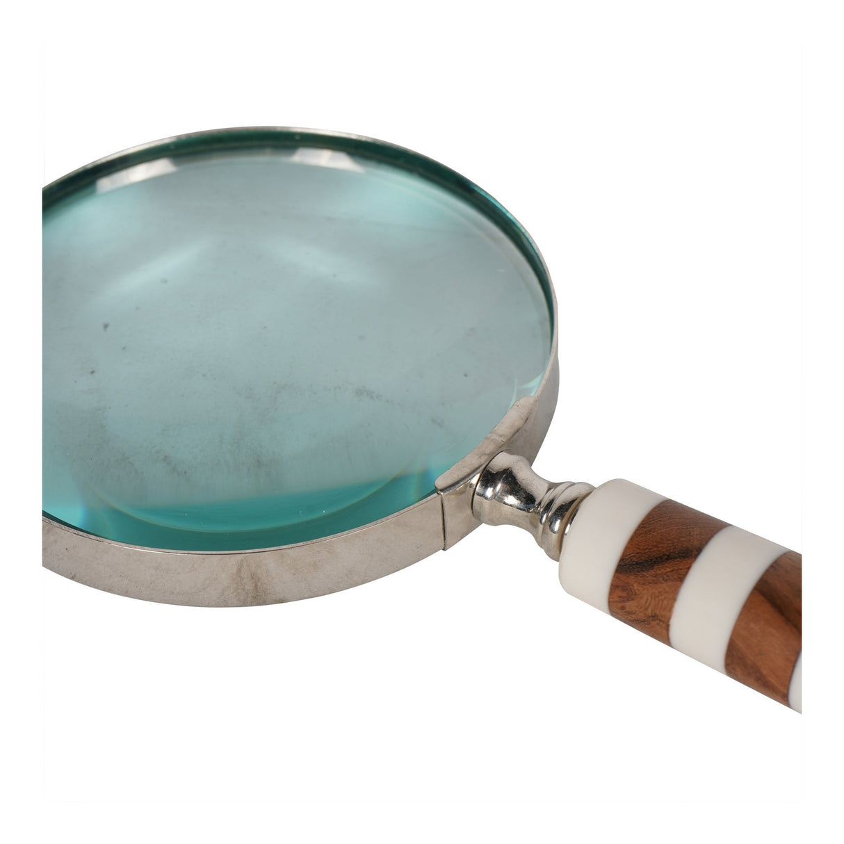 Stripe Magnifying Glass - White & Brass