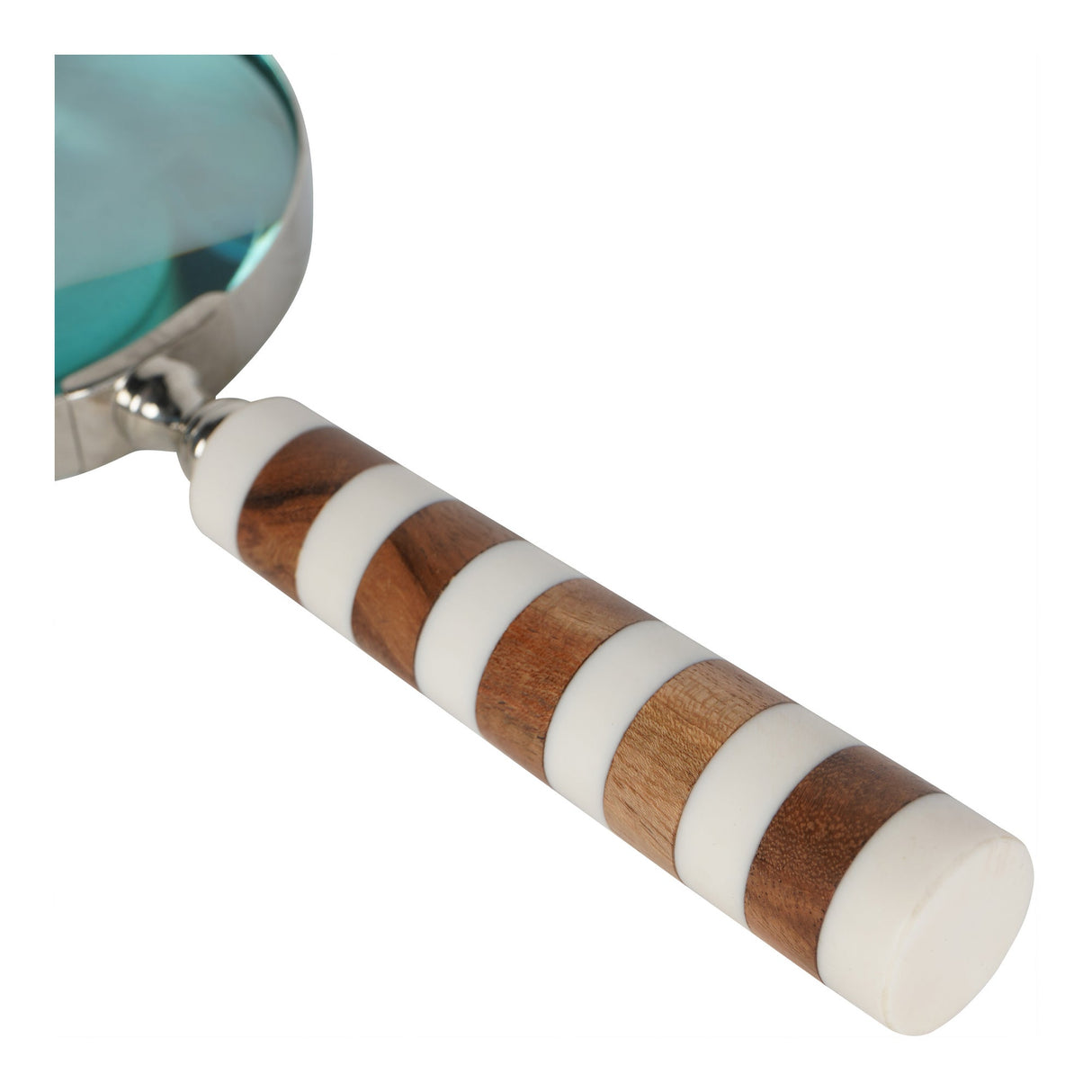 Stripe Magnifying Glass - White & Brass