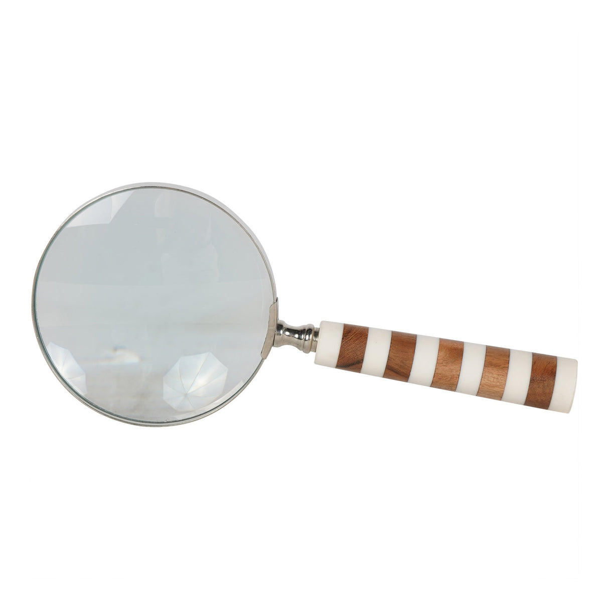 Stripe Magnifying Glass - White & Brass