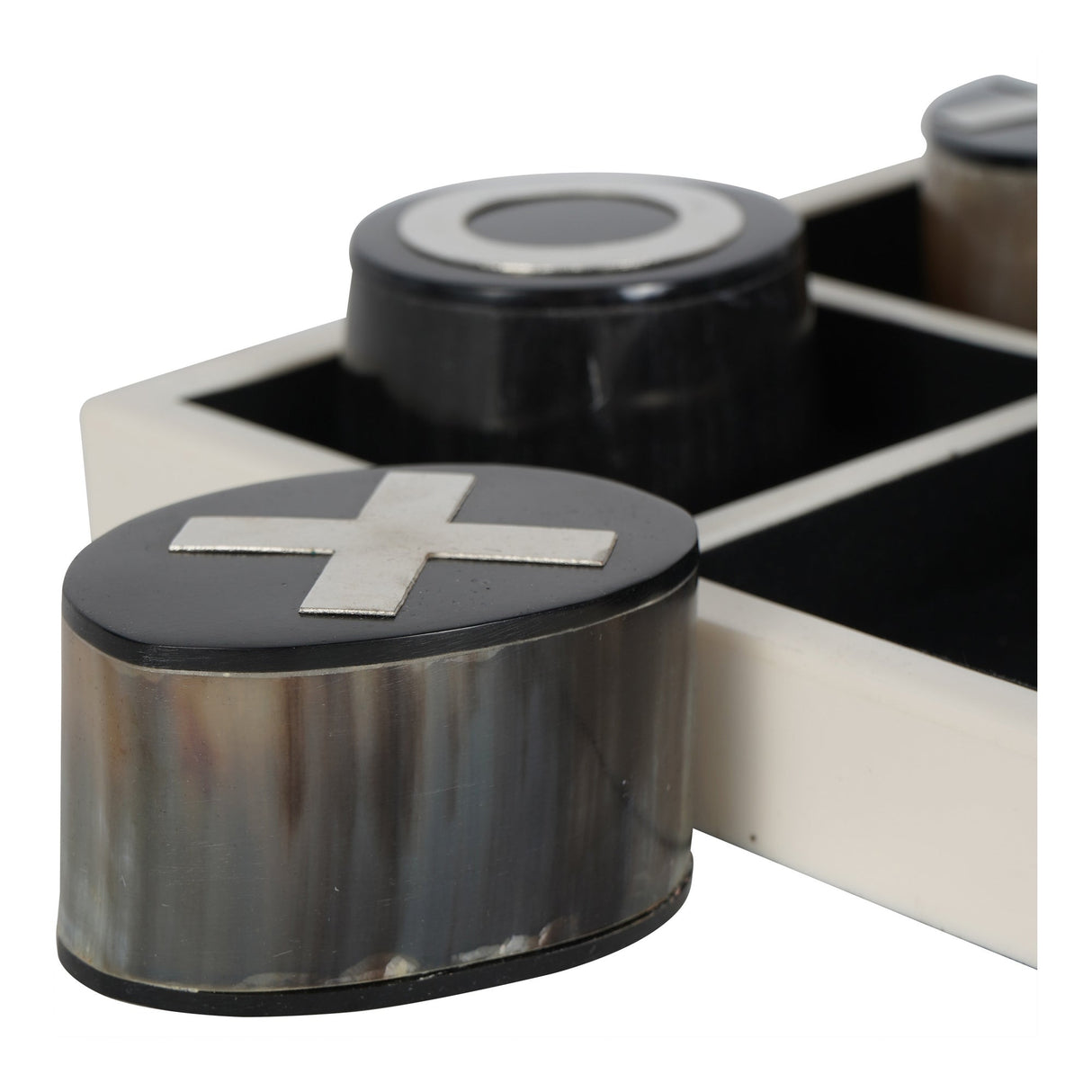 Horn Stack Noughts and Crosses Set - Black