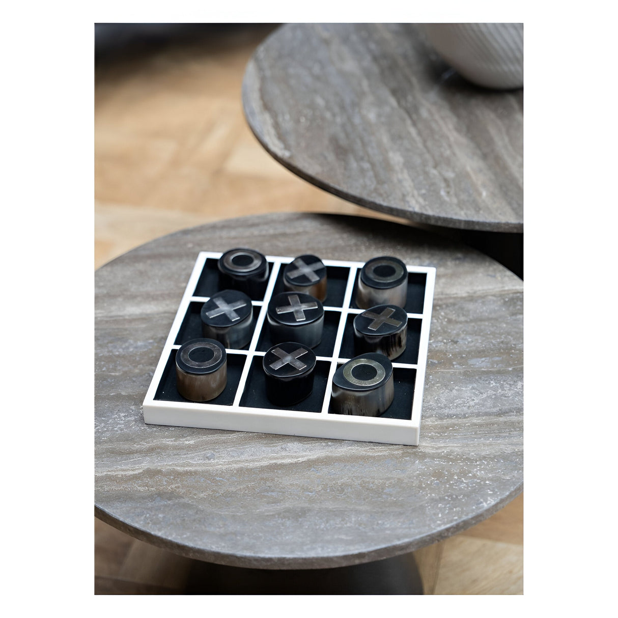 Horn Stack Noughts and Crosses Set - Black