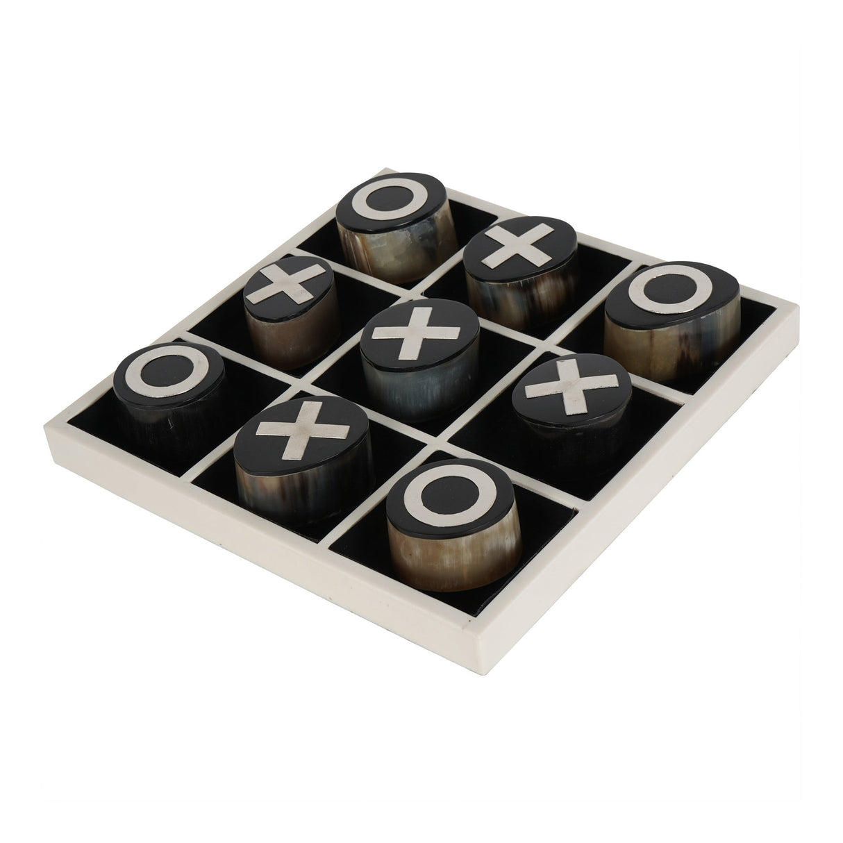 Horn Stack Noughts and Crosses Set - Black