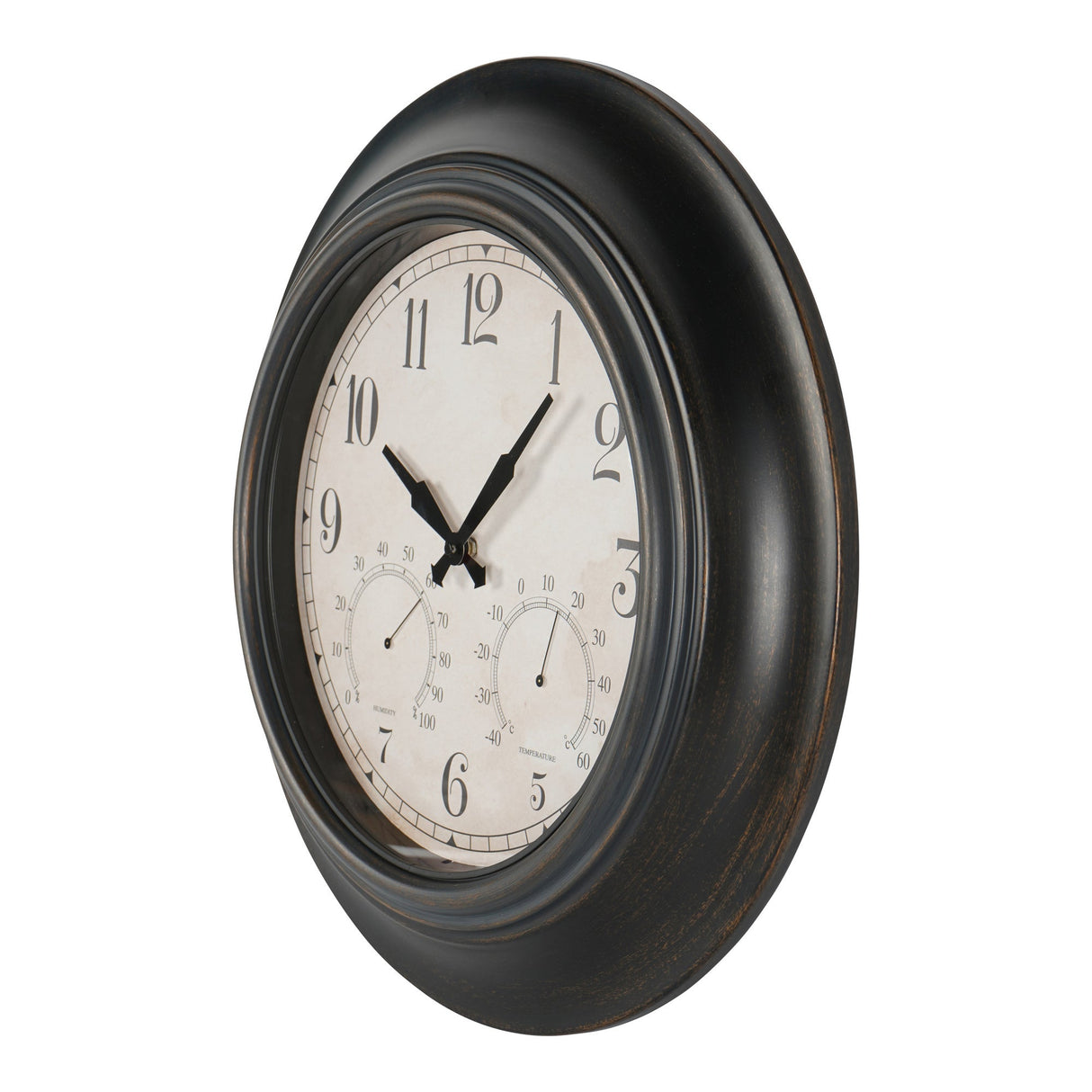 Outdoor Clock With Temperature & Humidity - Black