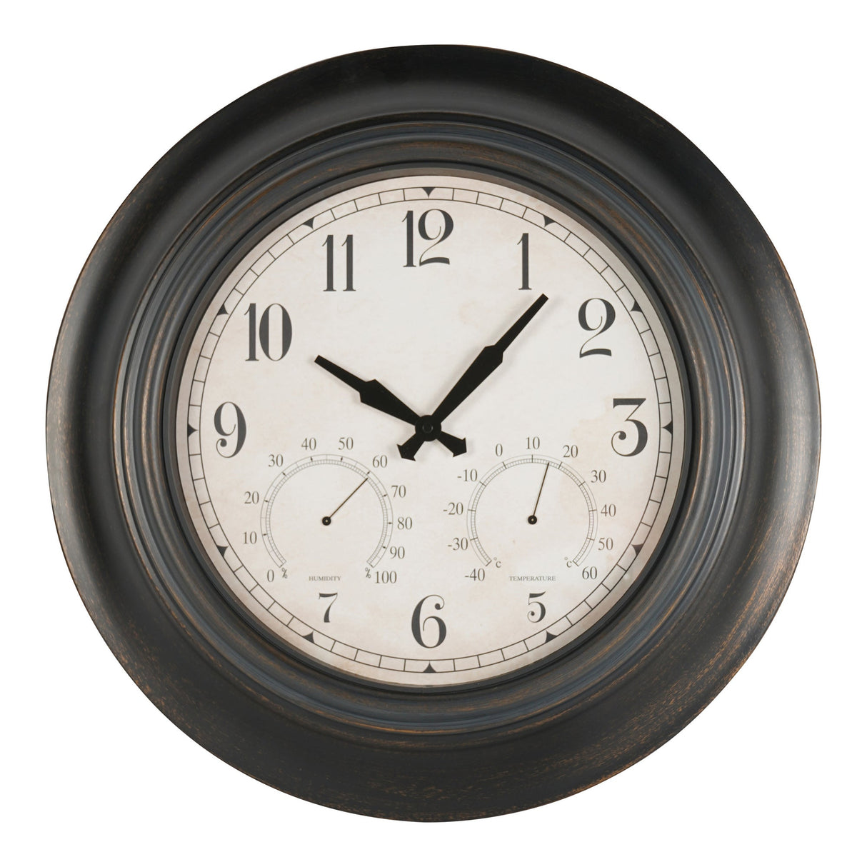 Outdoor Clock With Temperature & Humidity - Black
