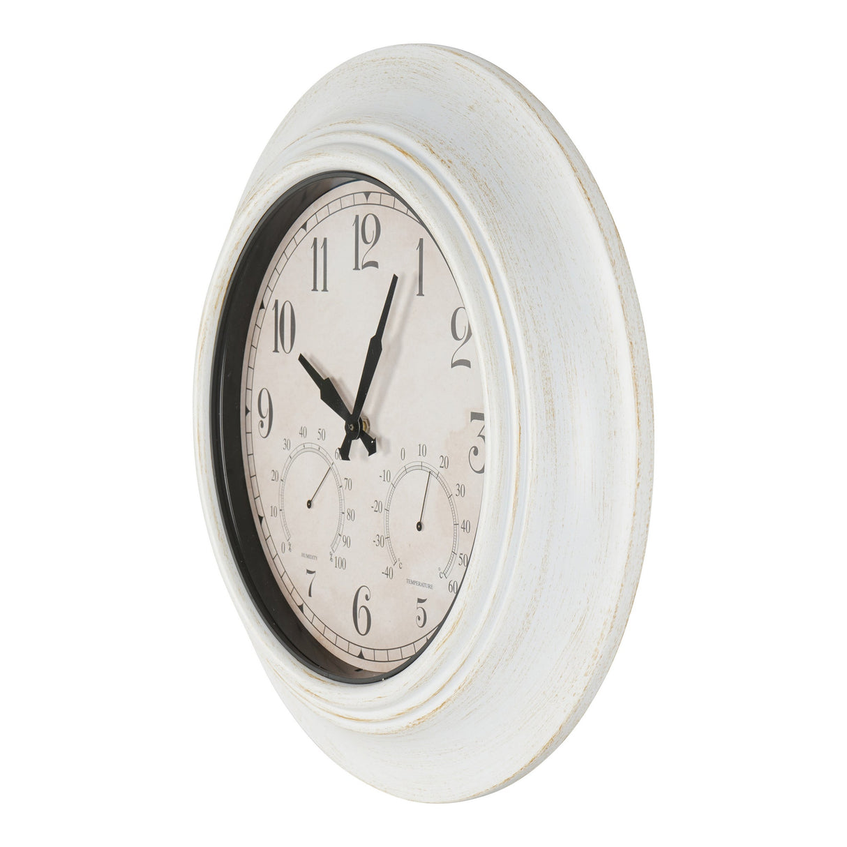 Outdoor Clock With Temperature & Humidity - White
