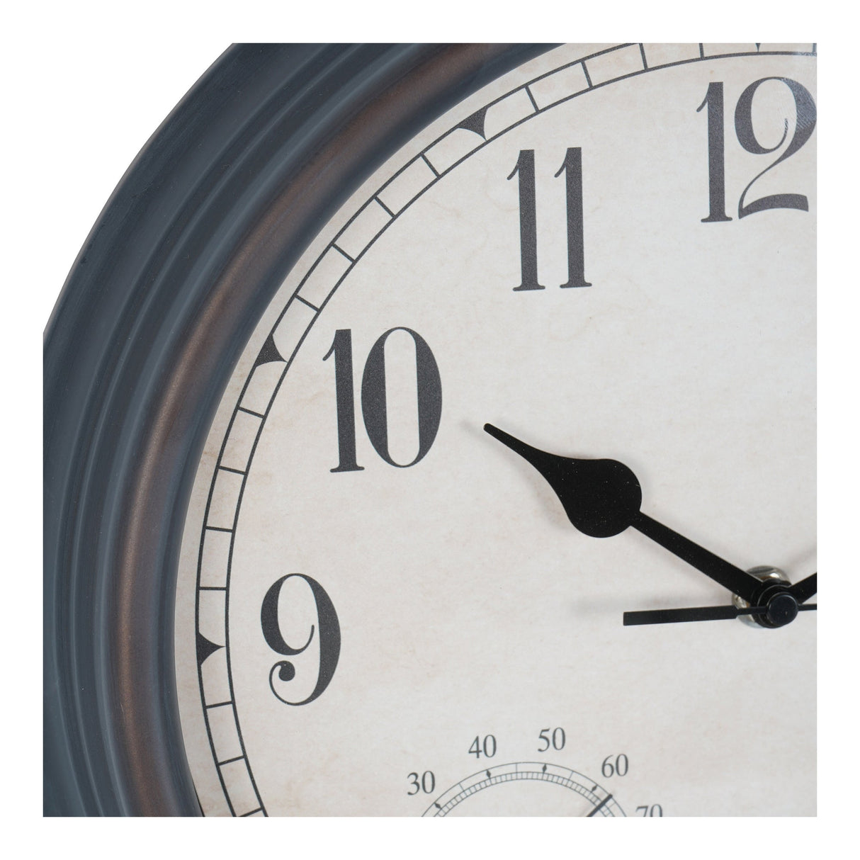 Outdoor Clock With Temperature & Humidity - Black & Brown
