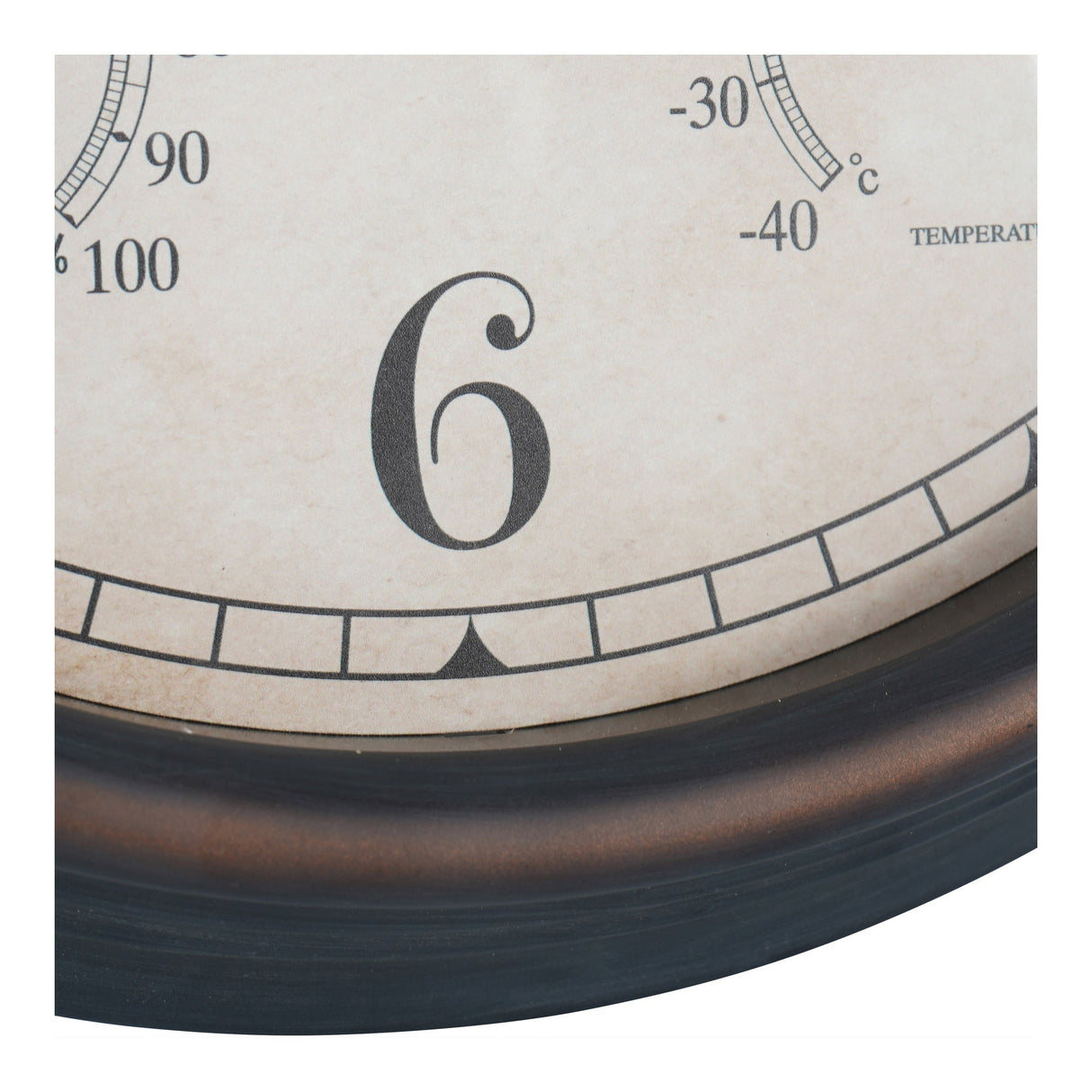 Outdoor Clock With Temperature & Humidity - Black & Brown