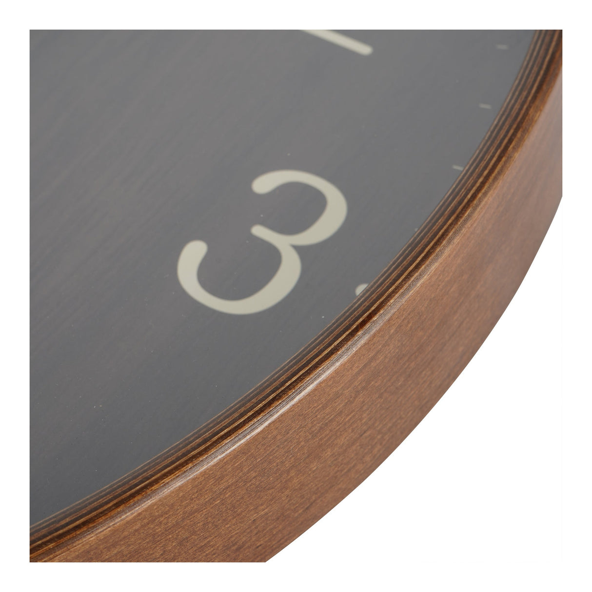 Grain Effect Wall Clock 53cm - Brown