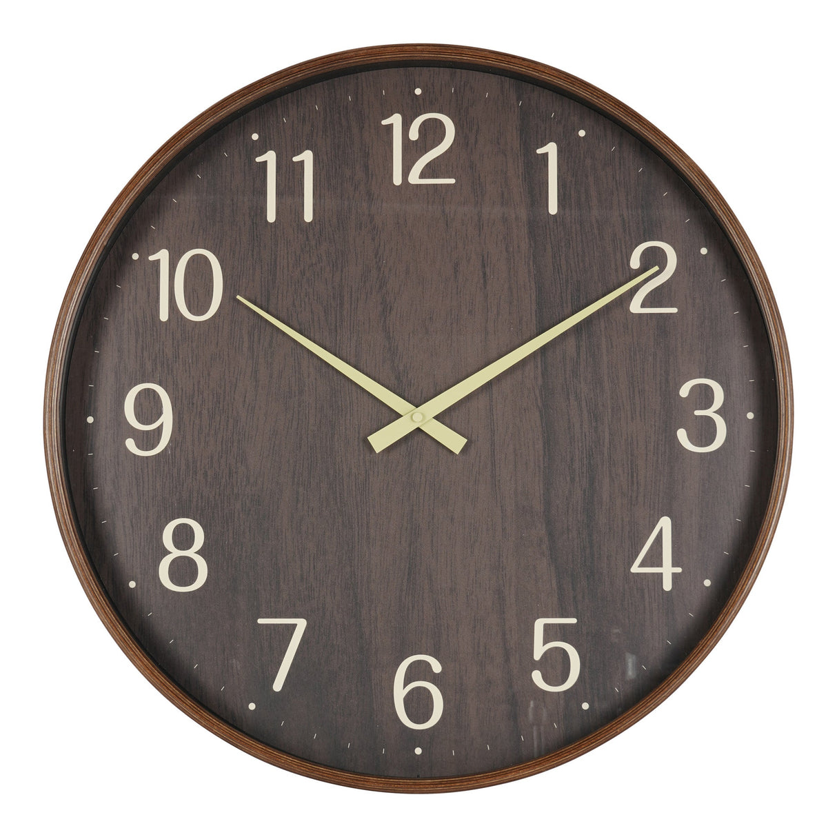 Grain Effect Wall Clock 53cm - Brown