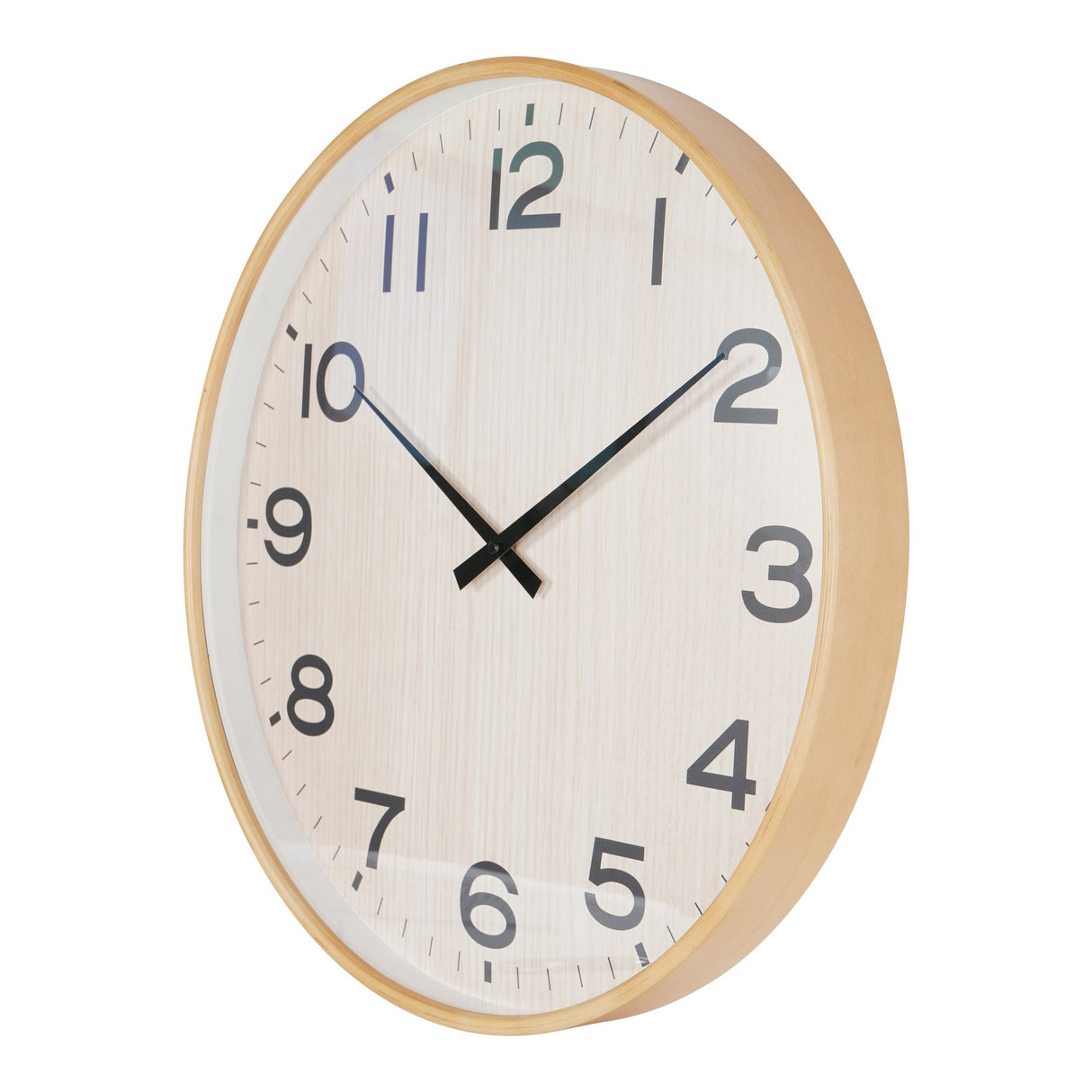 Grain Effect Wall Clock 53cm - Light Natural