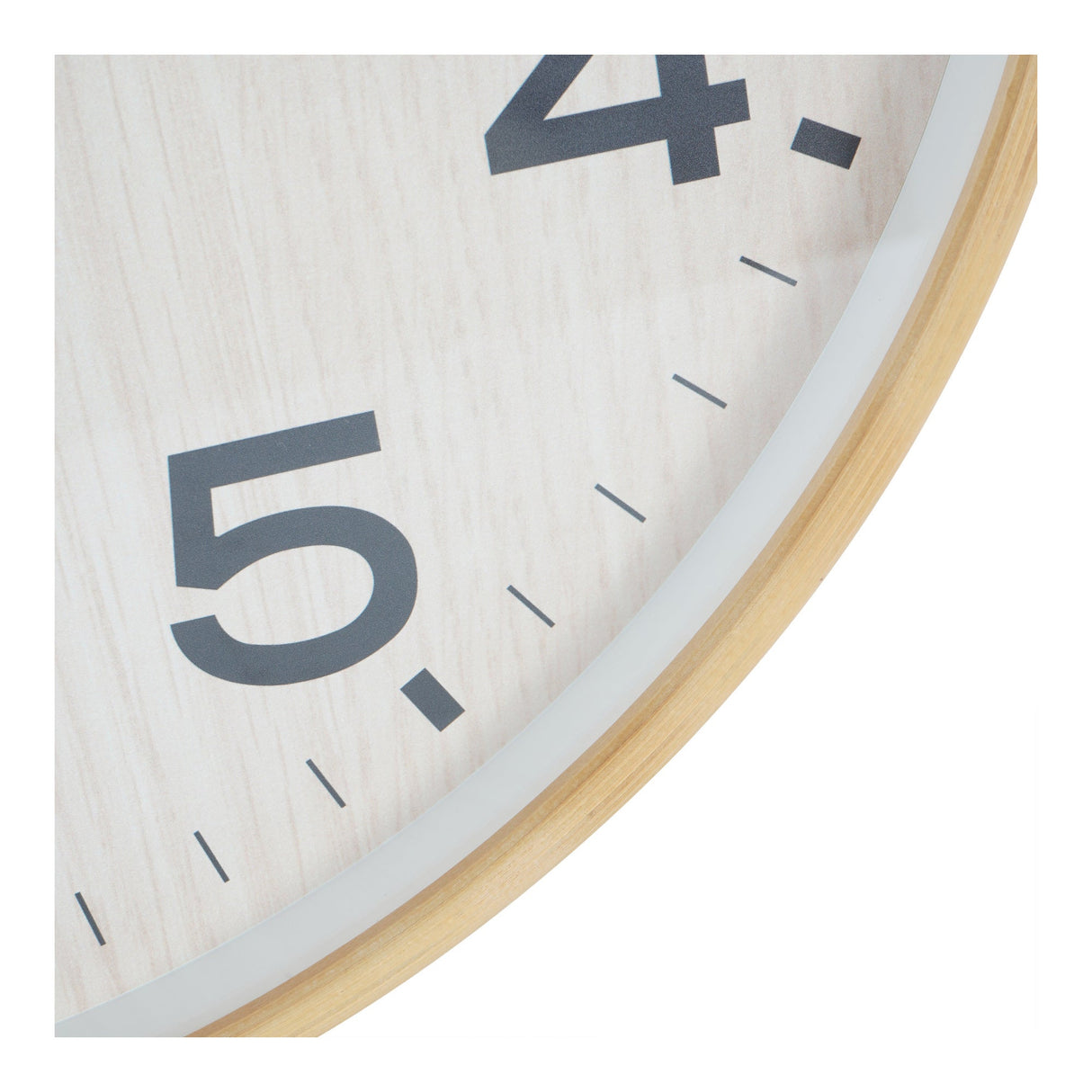 Grain Effect Wall Clock 53cm - Light Natural
