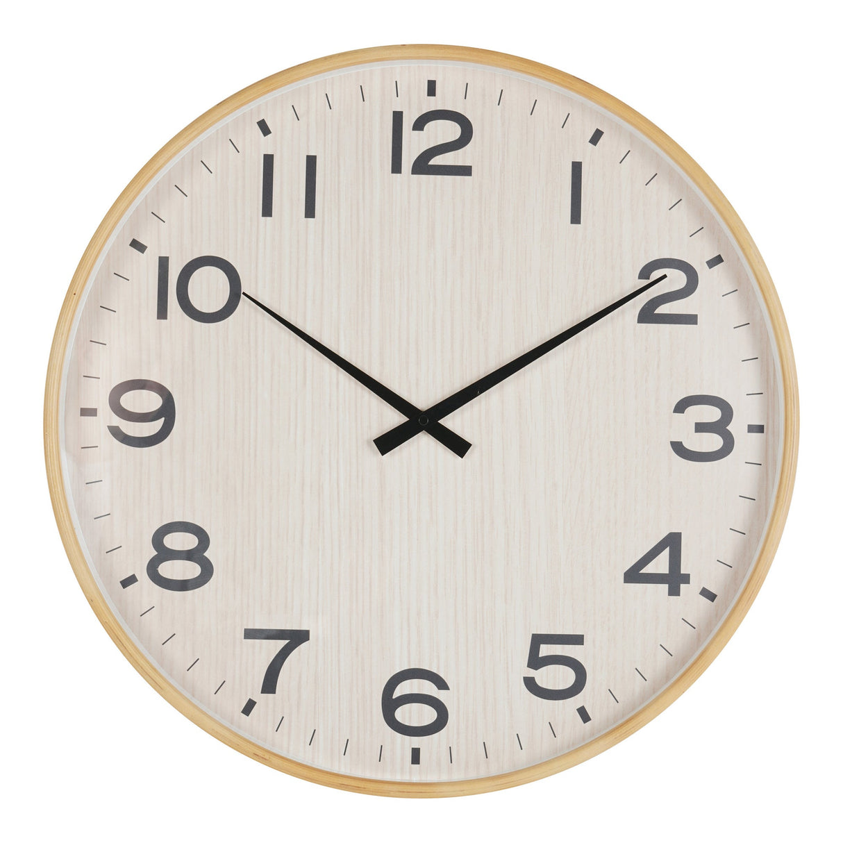 Grain Effect Wall Clock 53cm - Light Natural