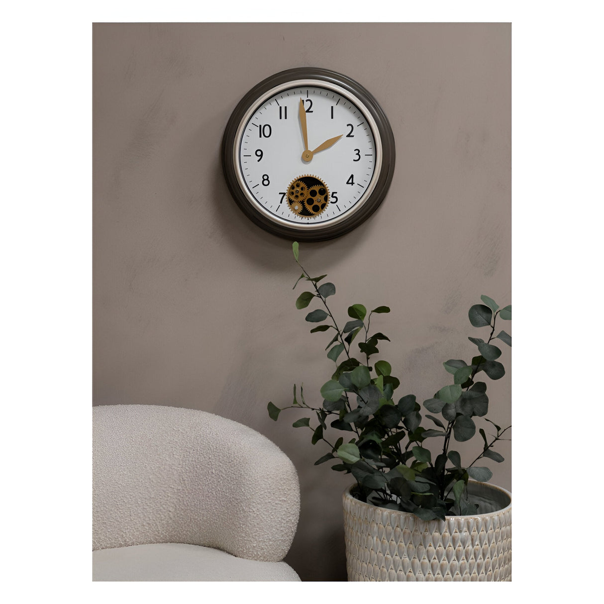 Flow Dial Grey Wall Clock 45cm - Grey