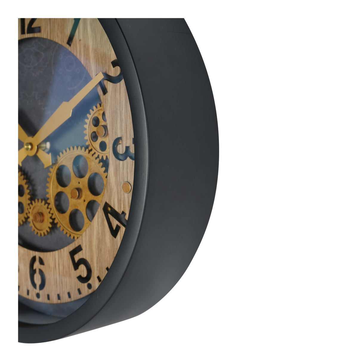 Palladium Mini Cogs Clock - Black & Gold