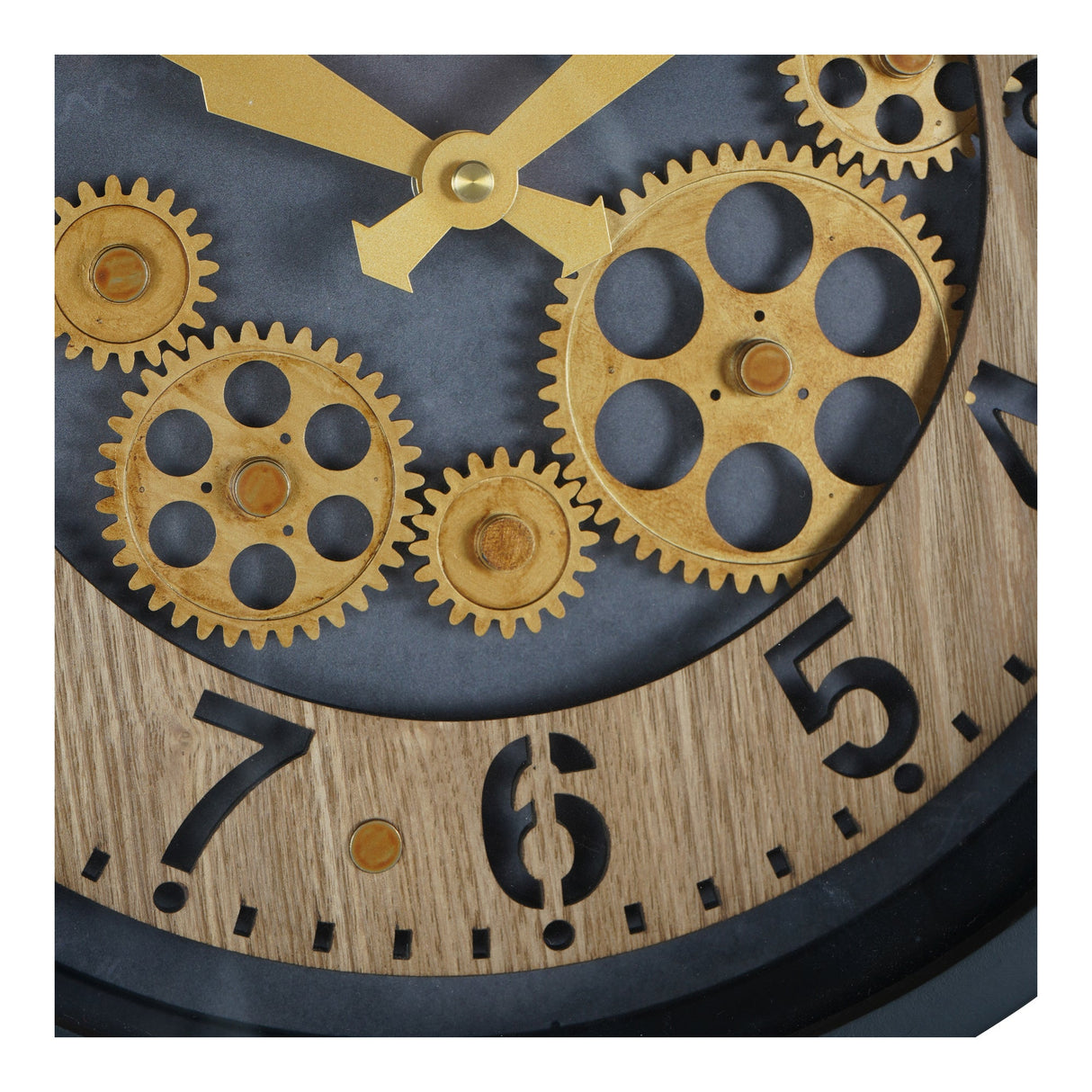 Palladium Mini Cogs Clock - Black & Gold