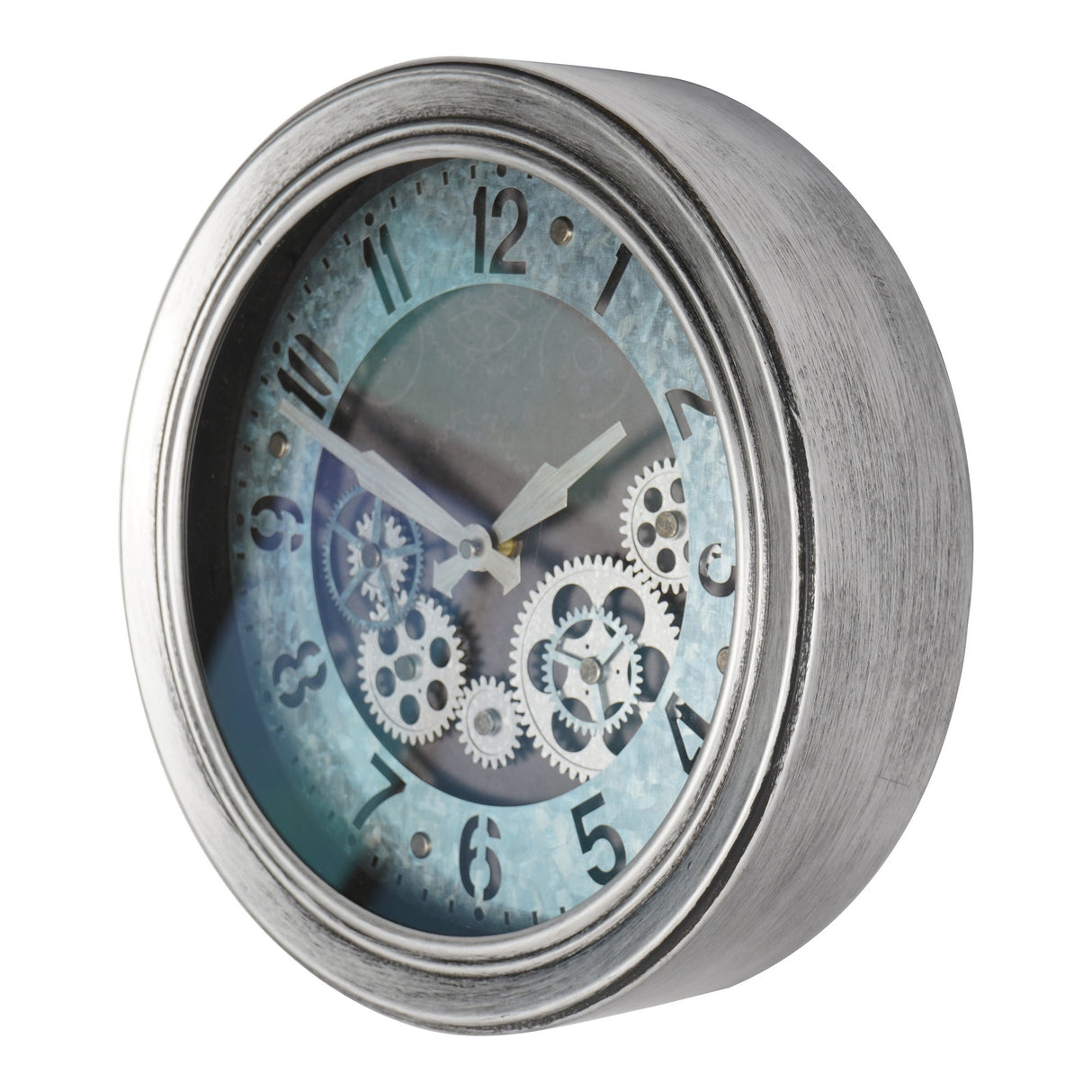 Palladium Mini Cogs Clock - Antique Silver