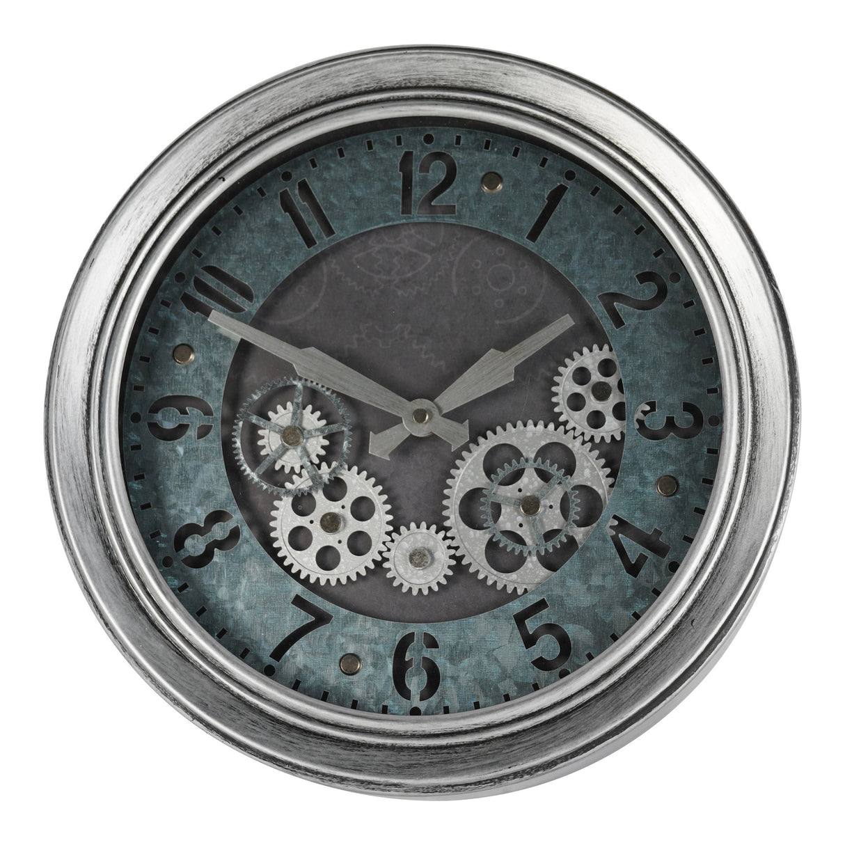 Palladium Mini Cogs Clock - Antique Silver
