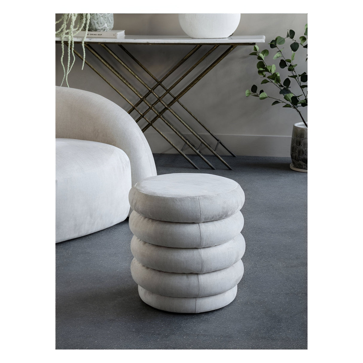 Casa Upholstered Stool - Cream