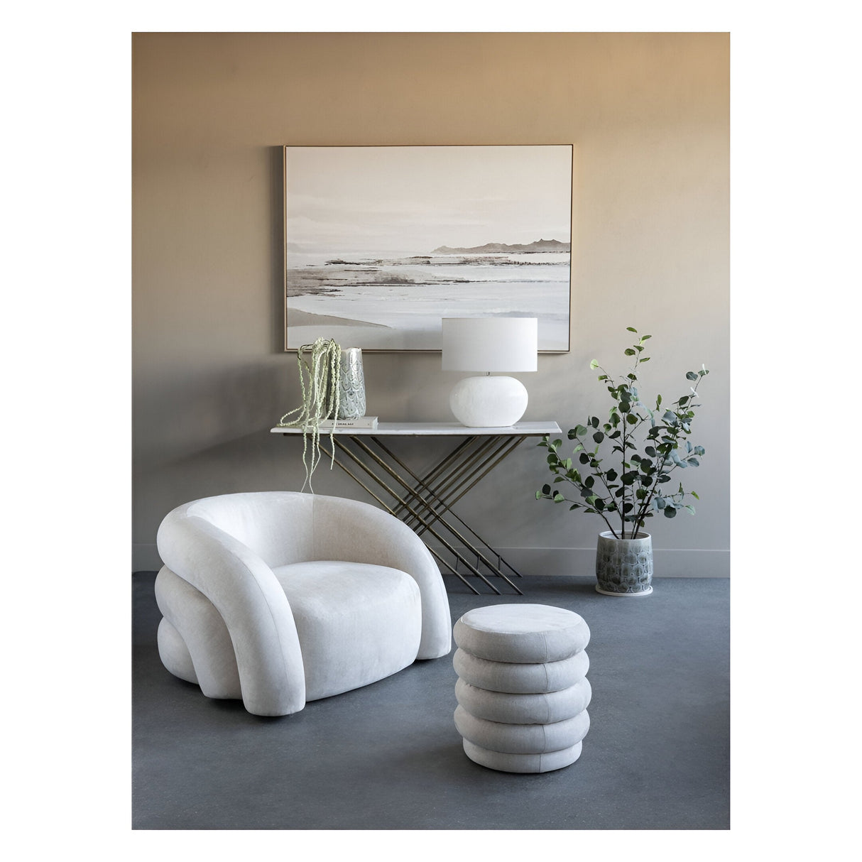 Casa Upholstered Stool - Cream