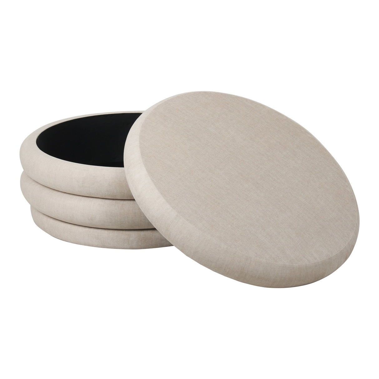 Casa Upholstered Storage Ottoman - Cream