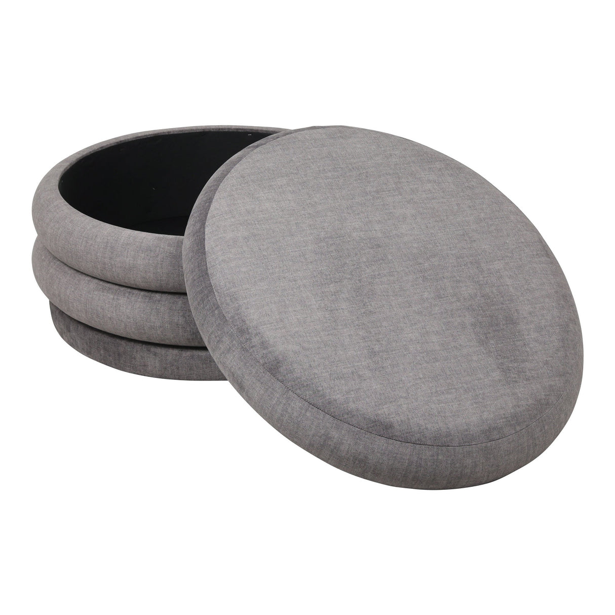 Casa Upholstered Storage Ottoman - Grey