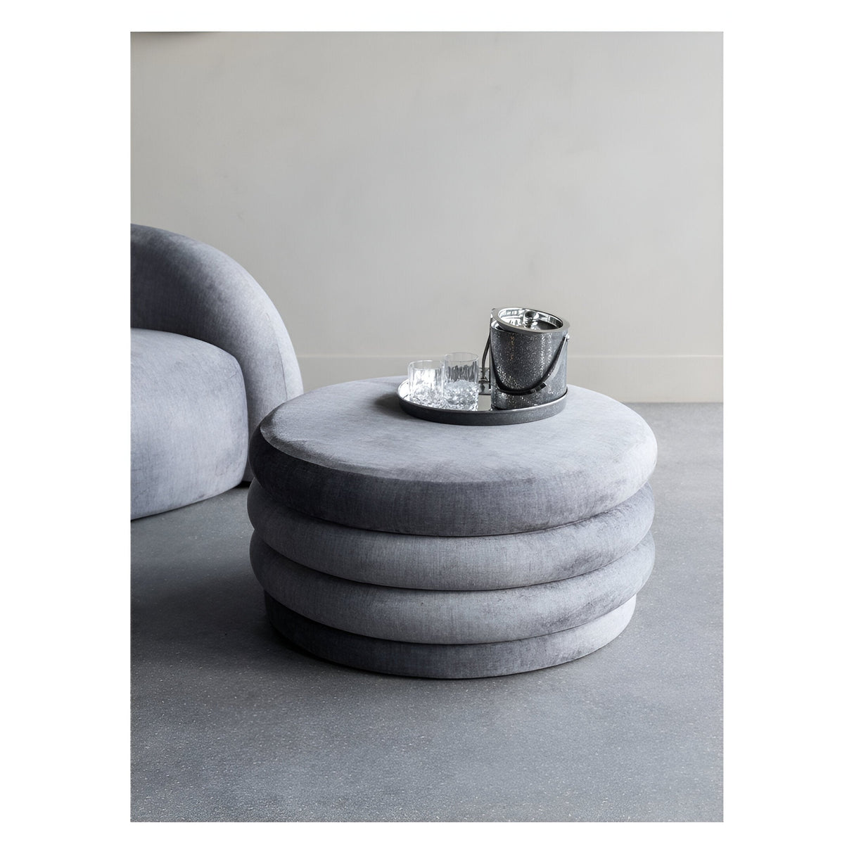 Casa Upholstered Storage Ottoman - Grey