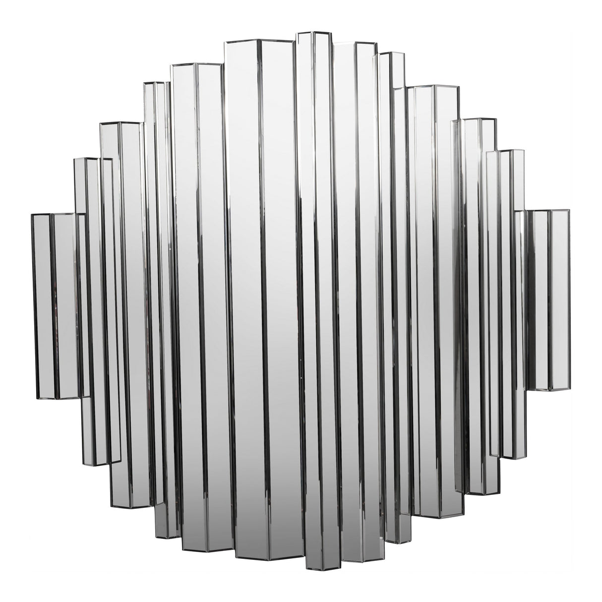 Crystalline Effect Embossed Edges Round Wall Mirror - 120cm