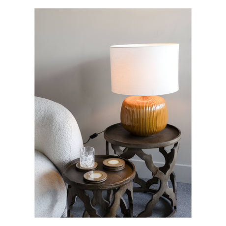 Bruno Ceramic Table Lamp - Burnt Ochre