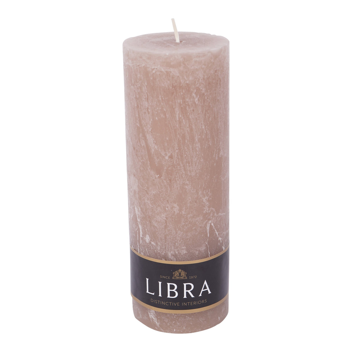 Taupe Rustica Pillar Candle - 7x19cm